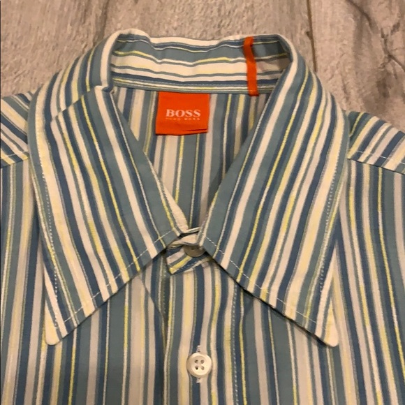 Blue and white striped Hugo Boss dress shirt - Picture 2 of 13